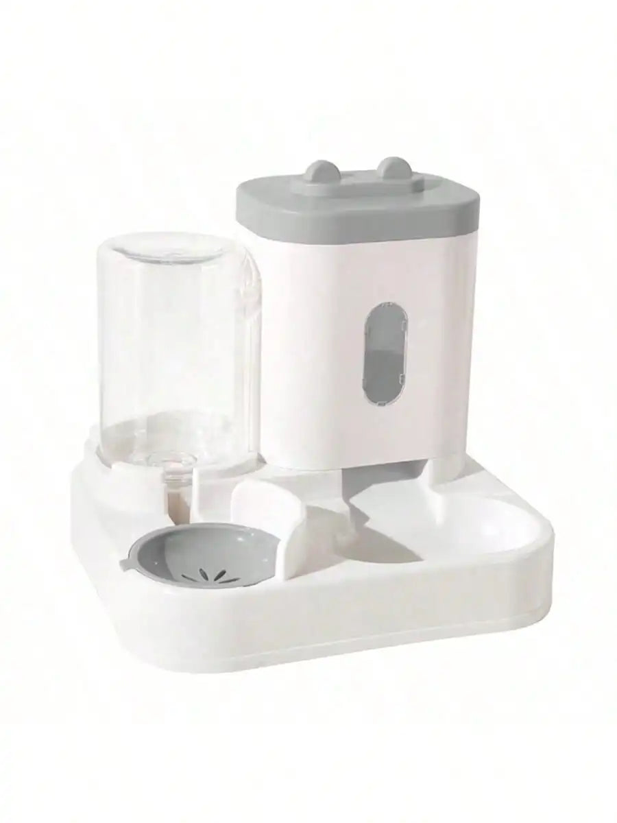 1 dispensador y comedero automático de agua para gatos por gravedad, a prueba de derrames, gran capacidad, diseño de una pieza