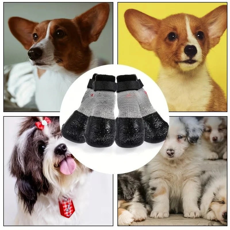 Pet Dog Shoes Waterproof Warm Dog Boots Non Slip Paw Protector Shoes for Small Dogs Cats Outdoor Walking Daily Wear Pet Footwear