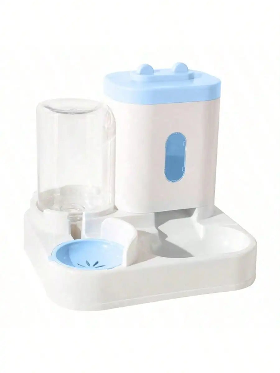 1 dispensador y comedero automático de agua para gatos por gravedad, a prueba de derrames, gran capacidad, diseño de una pieza