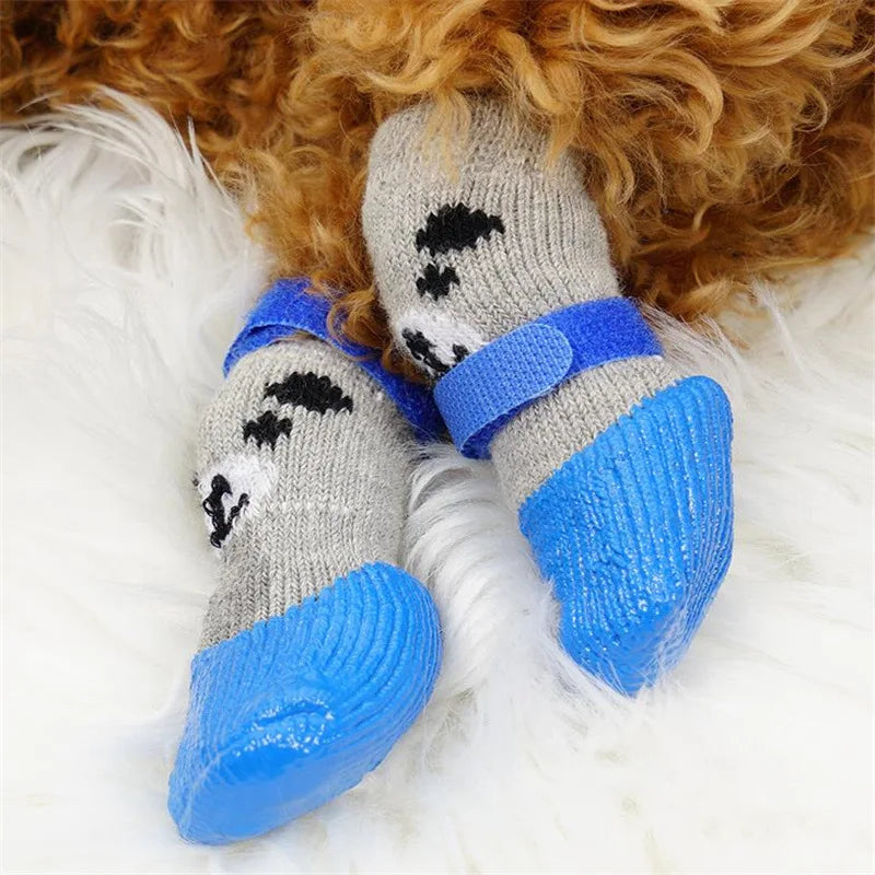 Pet Dog Shoes Waterproof Warm Dog Boots Non Slip Paw Protector Shoes for Small Dogs Cats Outdoor Walking Daily Wear Pet Footwear