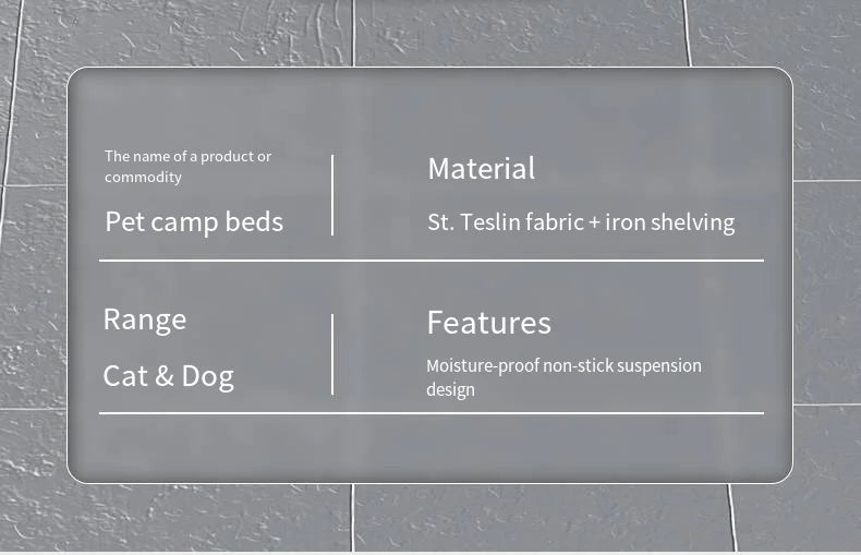 Elevated Bed for Dogs Folding Pet Camping Bed Cat Portable Removable Washable Dog Kennel Puppy Beds Supplies summer spring