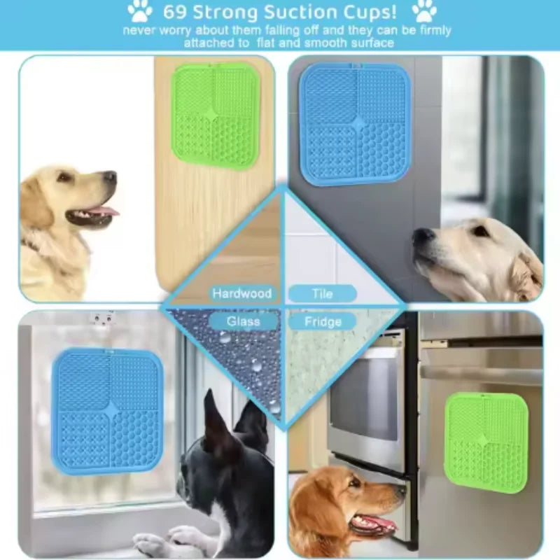 Pet Lick Silicone Mat Dogs Pet Slow Food Plate for Dog Bathing Distraction Silicone Dog Sucker Food Training Dog Feeder Supplies