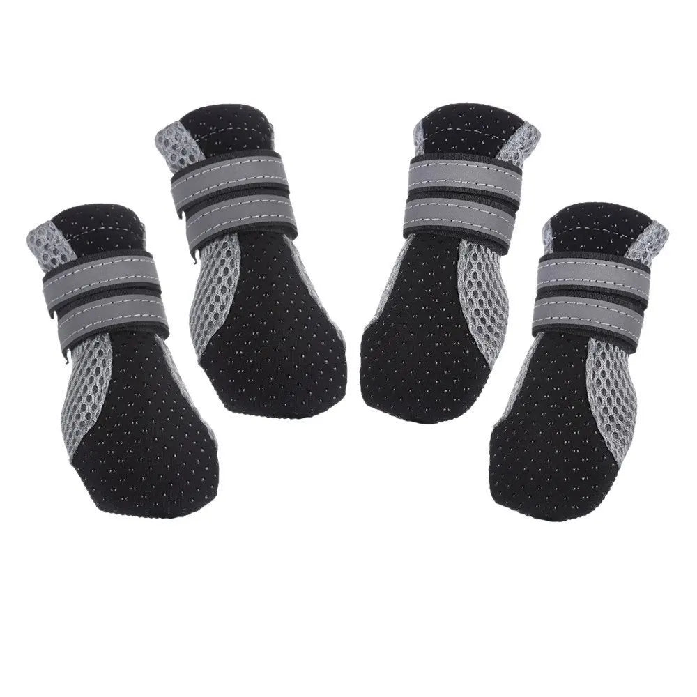 Breathable Pet Dog Shoes Waterproof Outdoor Walking Net Soft Summer Pet Shoes Night Safe Reflective Boots For Small Medium Dogs
