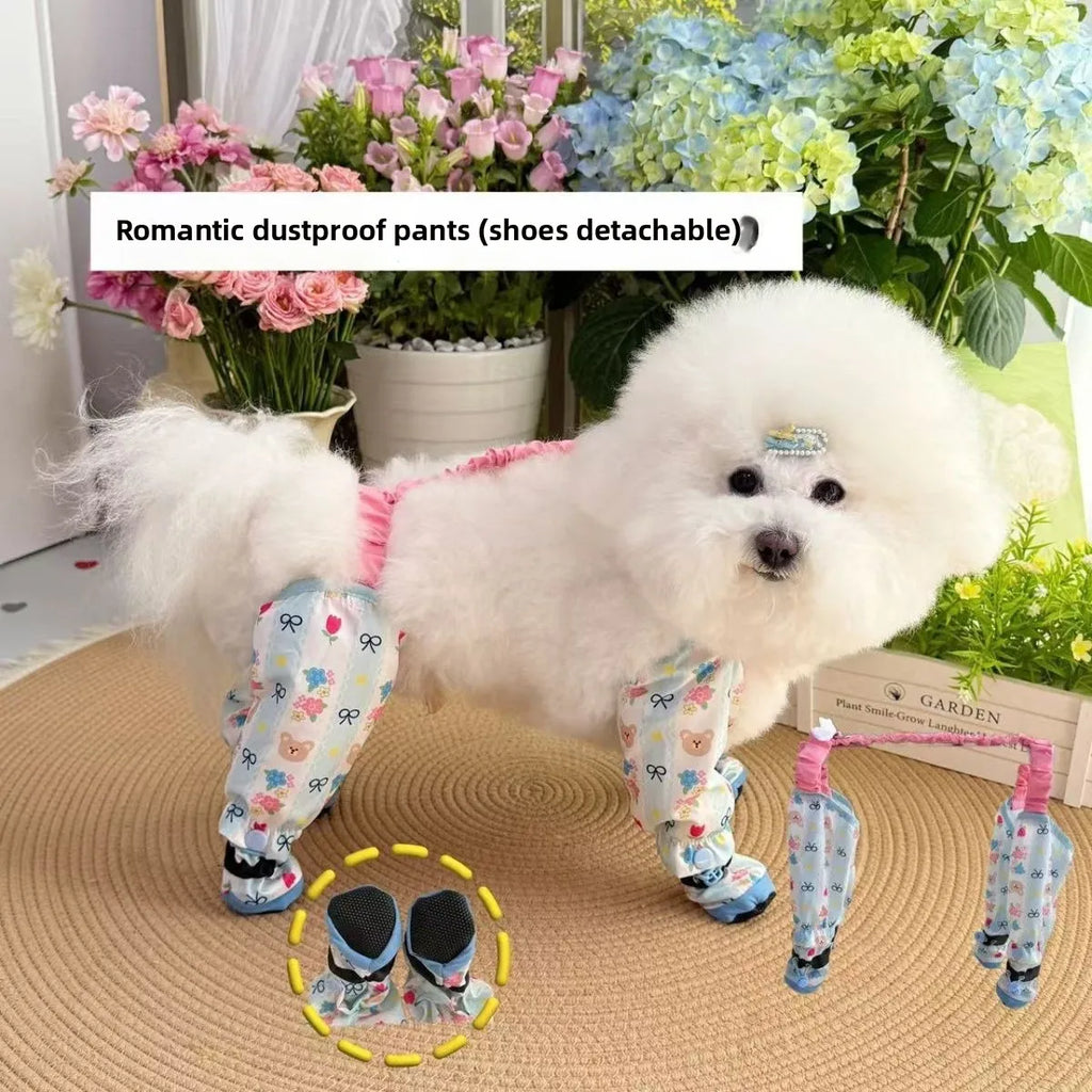 Pet Strolling Going Out Dust-proof Four Legged Pants Summer Dog Jumpsuit Shoes Lightweight Leg Protection Pants Small Clothes