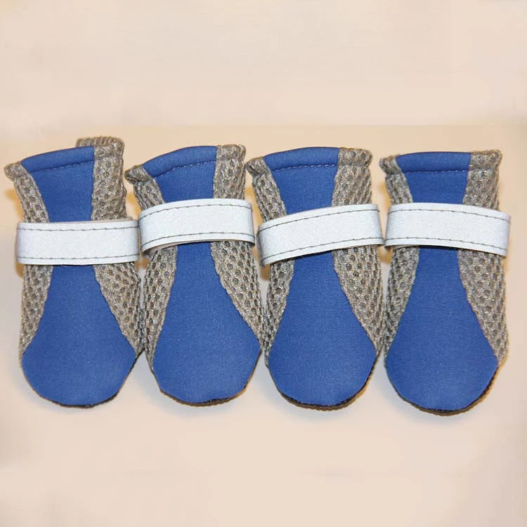 Breathable Pet Dog Shoes Waterproof Outdoor Walking Net Soft Summer Pet Shoes Night Safe Reflective Boots For Small Medium Dogs