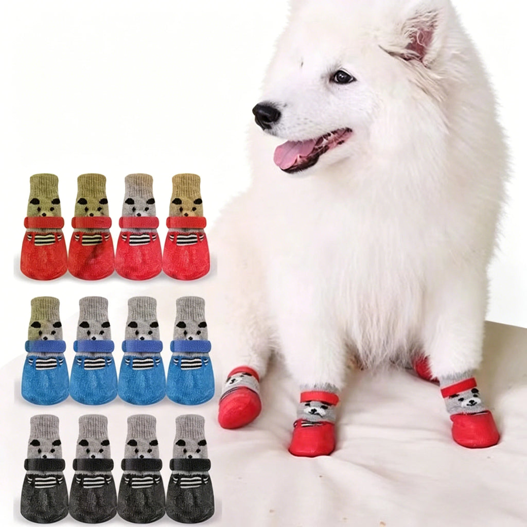 Pet Dog Shoes Waterproof Warm Dog Boots Non Slip Paw Protector Shoes for Small Dogs Cats Outdoor Walking Daily Wear Pet Footwear