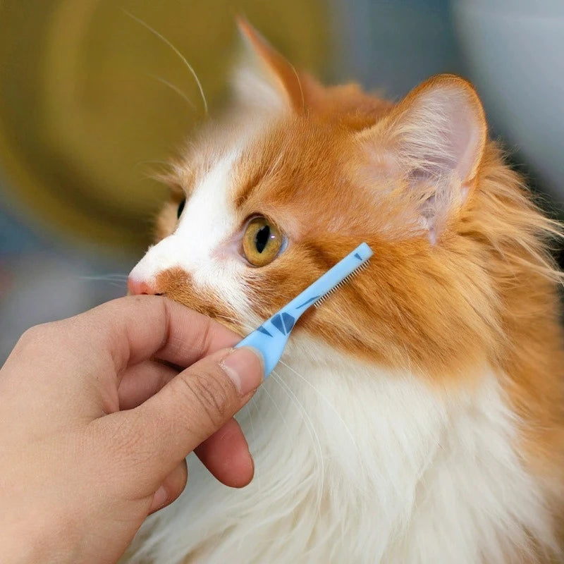 Small Breed Pet Grooming Comb Fine Tooth Flea Comb Trimming Face Mouth Hair for Cat Dog Pomeranian Teddy Poodle Daily Care Tool
