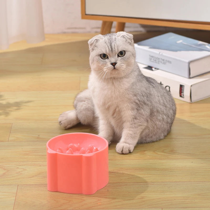 Pet bowl Cats and dogs healthy choking and slow eating bowls high feet neck protection and slow eating pet supplies