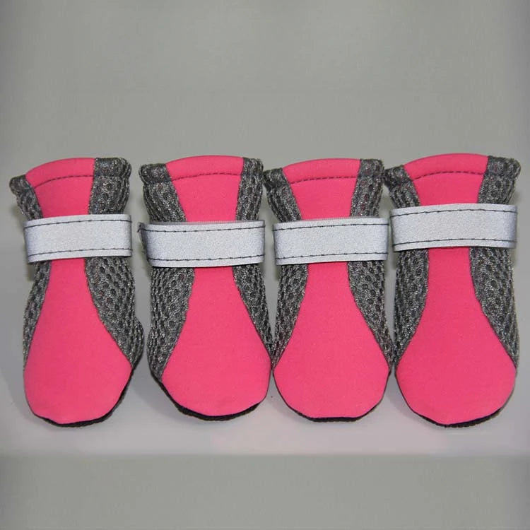 Breathable Pet Dog Shoes Waterproof Outdoor Walking Net Soft Summer Pet Shoes Night Safe Reflective Boots For Small Medium Dogs
