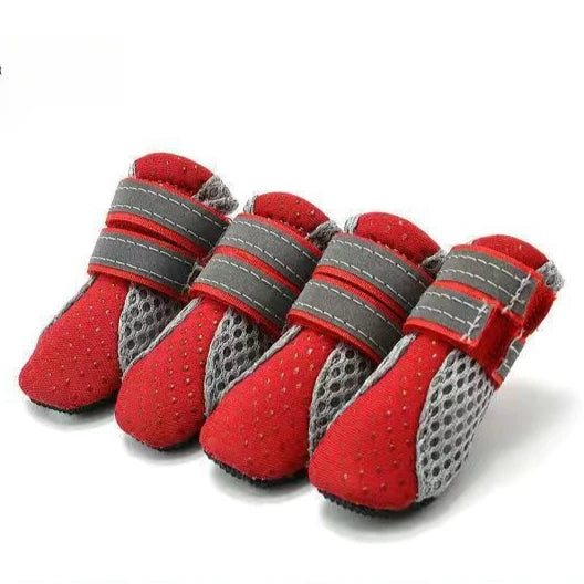 Breathable Pet Dog Shoes Waterproof Outdoor Walking Net Soft Summer Pet Shoes Night Safe Reflective Boots For Small Medium Dogs