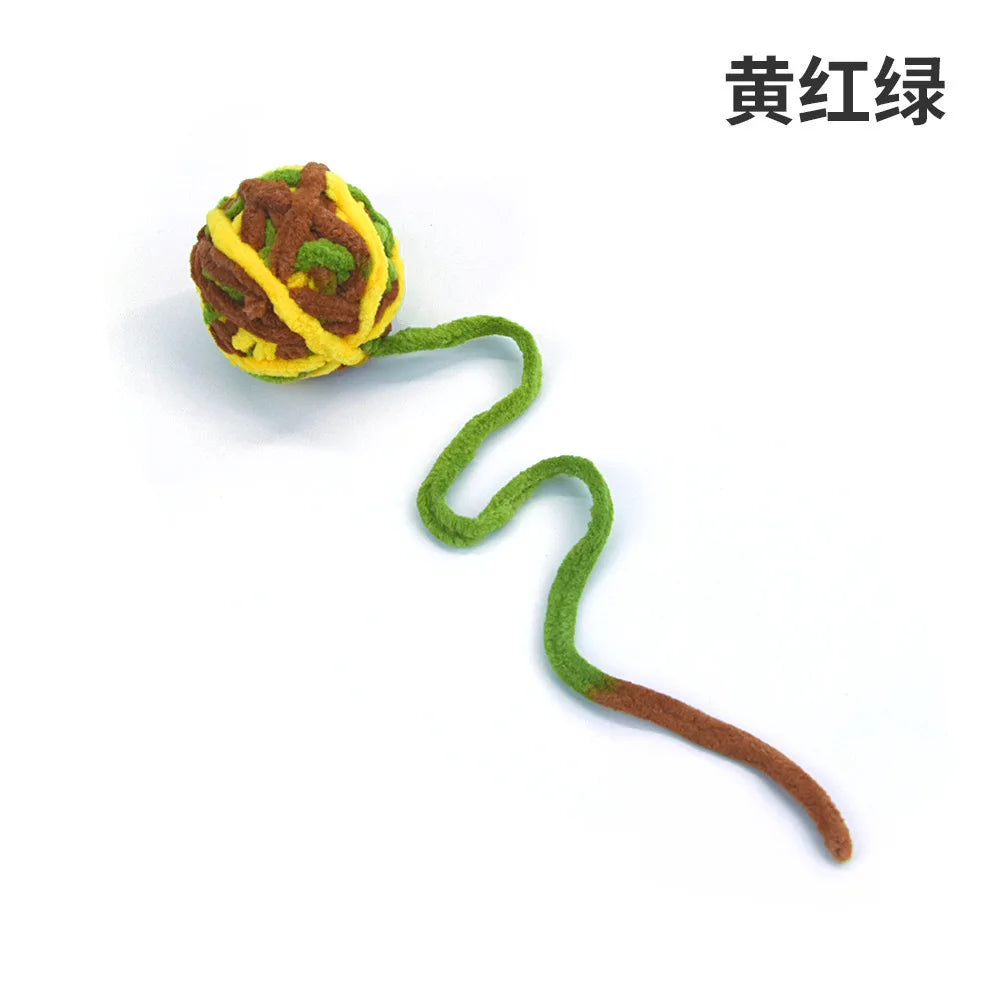 Pet Cat Toys Are Self Entertaining Chew and Tease Cats Toy Balls Colored Wool Balls Cat Supplies Fidget Toy for Pet Accessories