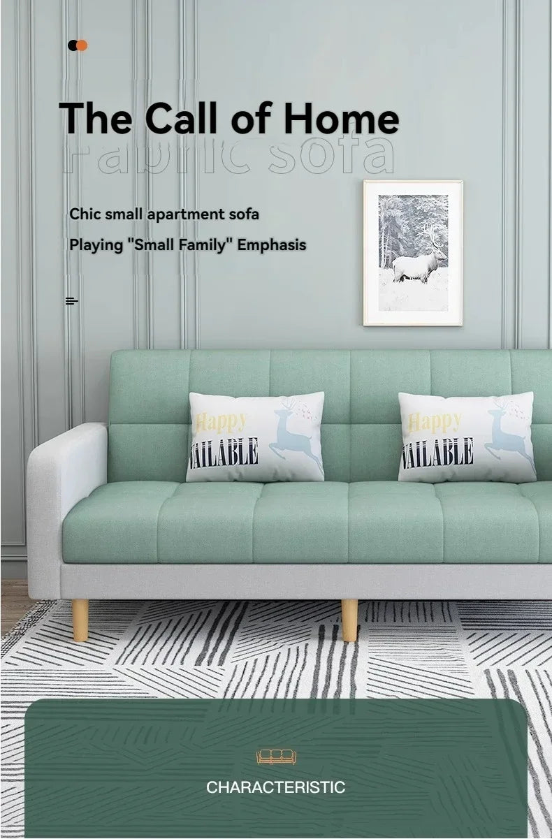 Stable Small Unit Sofa Bed, Foldable Dual-purpose Double Bed, Home Office Nap, Three Person Sofa, Leisure Fabric, Lazy Sofa