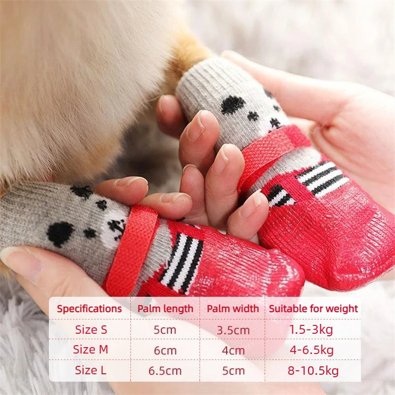 Pet Dog Shoes Waterproof Warm Dog Boots Non Slip Paw Protector Shoes for Small Dogs Cats Outdoor Walking Daily Wear Pet Footwear