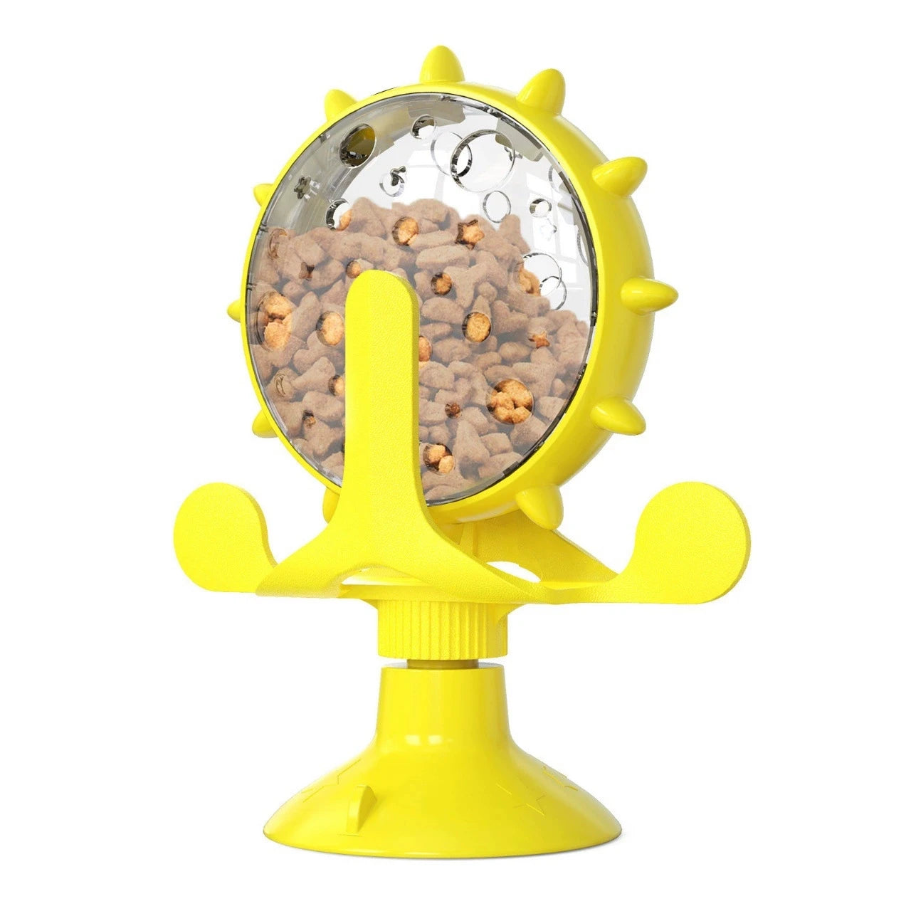 Cat and dog pet toys, feeding devices, windmill turntable food dispensers, cat-entertaining interactive toys