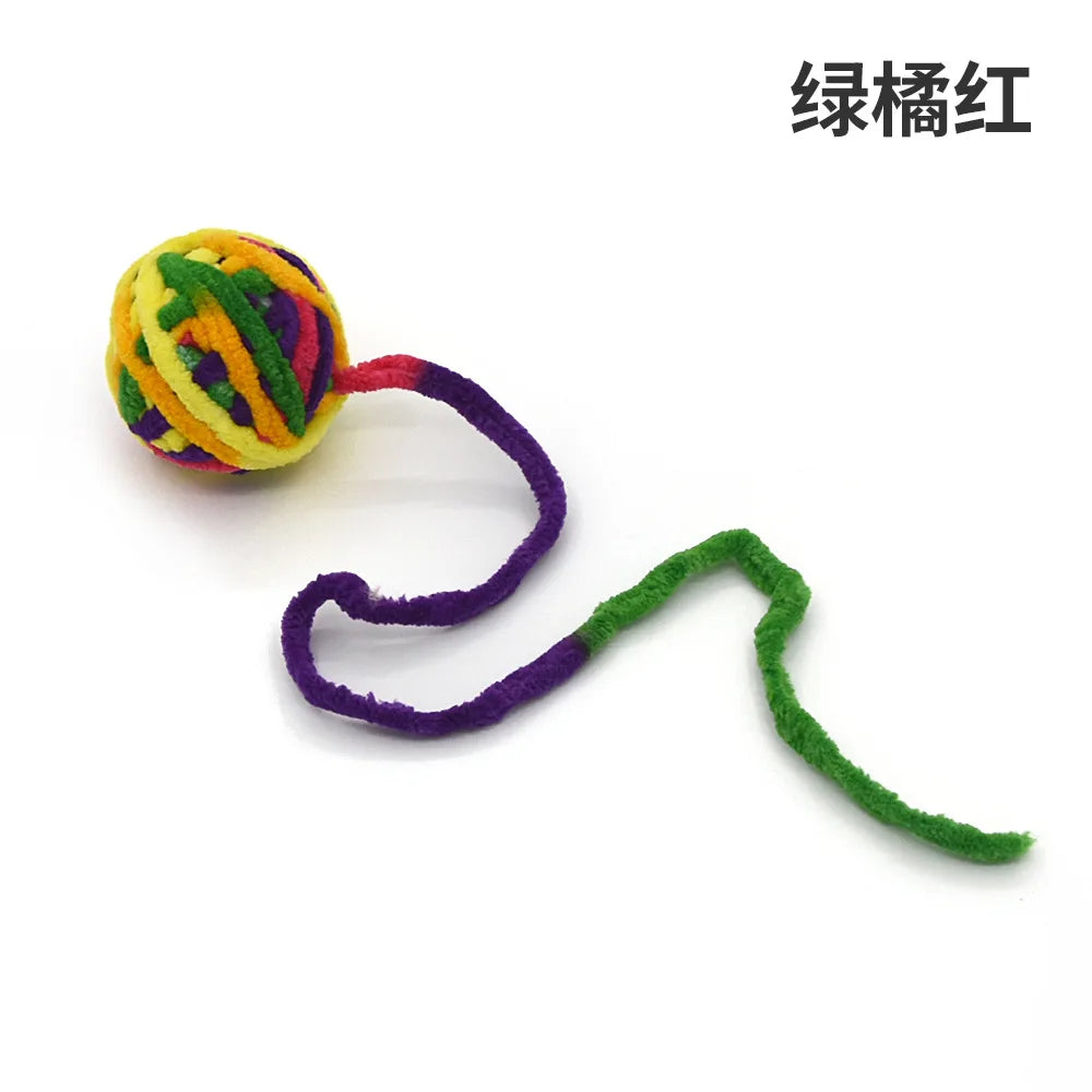 Pet Cat Toys Are Self Entertaining Chew and Tease Cats Toy Balls Colored Wool Balls Cat Supplies Fidget Toy for Pet Accessories