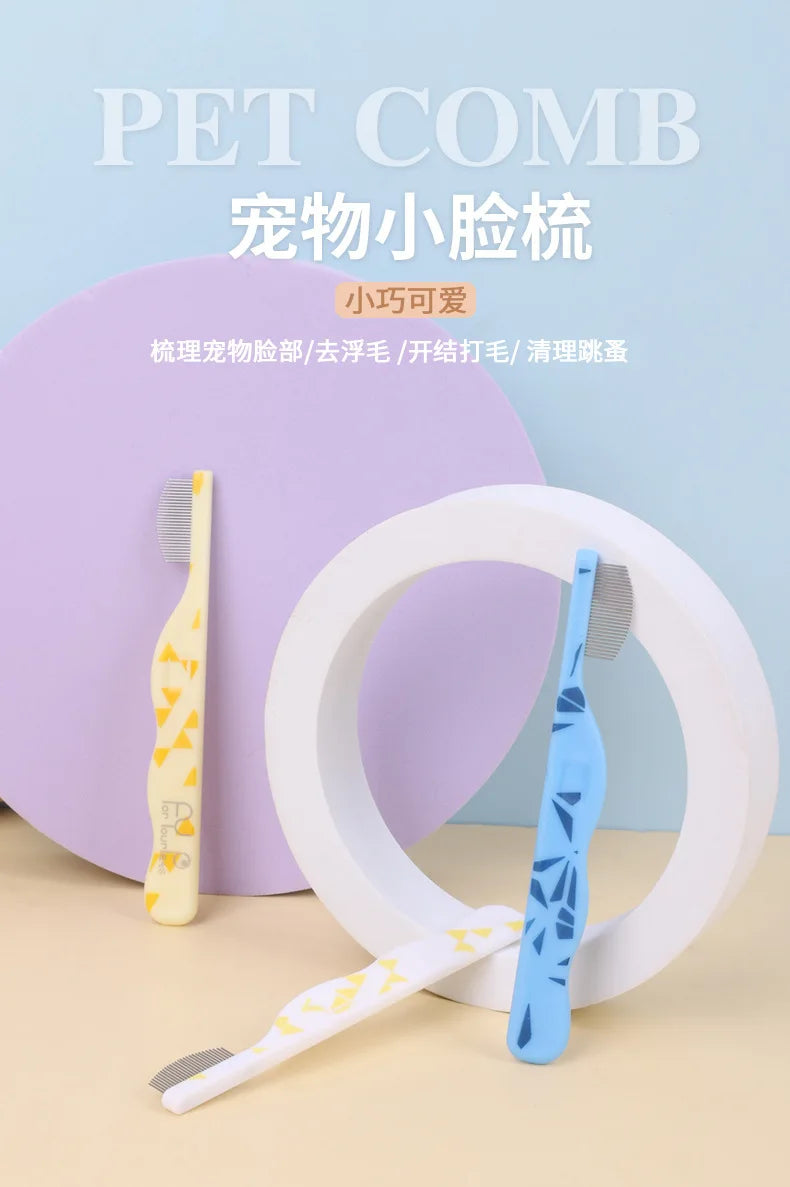 Small Breed Pet Grooming Comb Fine Tooth Flea Comb Trimming Face Mouth Hair for Cat Dog Pomeranian Teddy Poodle Daily Care Tool
