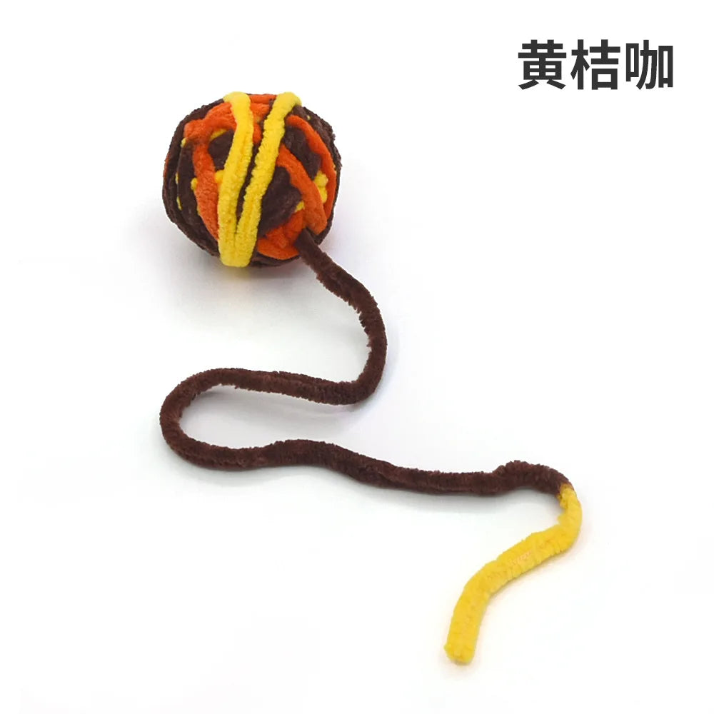 Pet Cat Toys Are Self Entertaining Chew and Tease Cats Toy Balls Colored Wool Balls Cat Supplies Fidget Toy for Pet Accessories