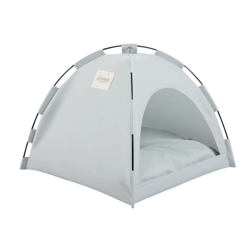 Foldable Pet Tent Bed Removable Cat Sofa Basket Canvas Semi-enclosed Cat House Hut Cat Sleeping Bed for Room Decor Pet Supplies