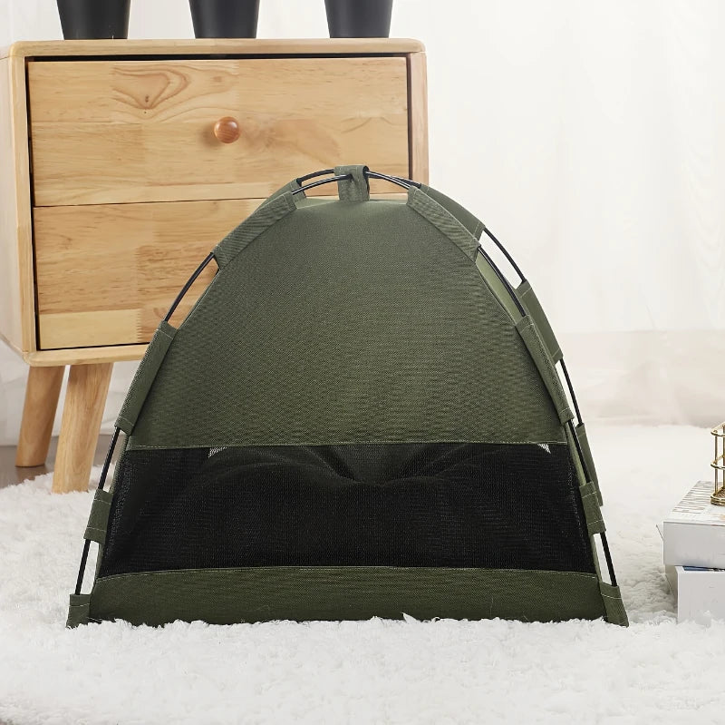 Foldable Pet Tent Bed Removable Cat Sofa Basket Canvas Semi-enclosed Cat House Hut Cat Sleeping Bed for Room Decor Pet Supplies