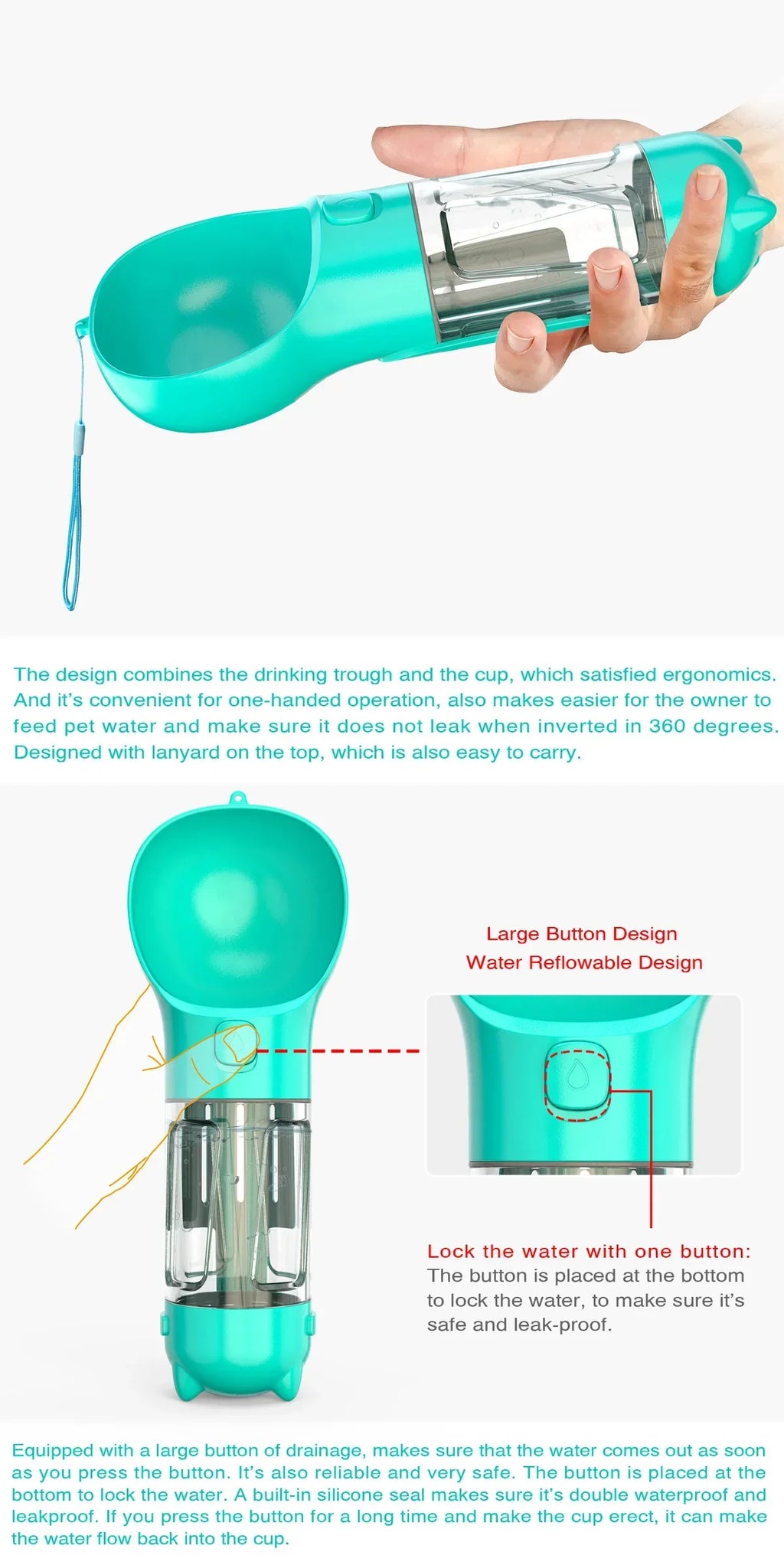 Portable Outdoor Dog Feeder with Popular Drinking Cup Essential Pet Necessity for Daily Use