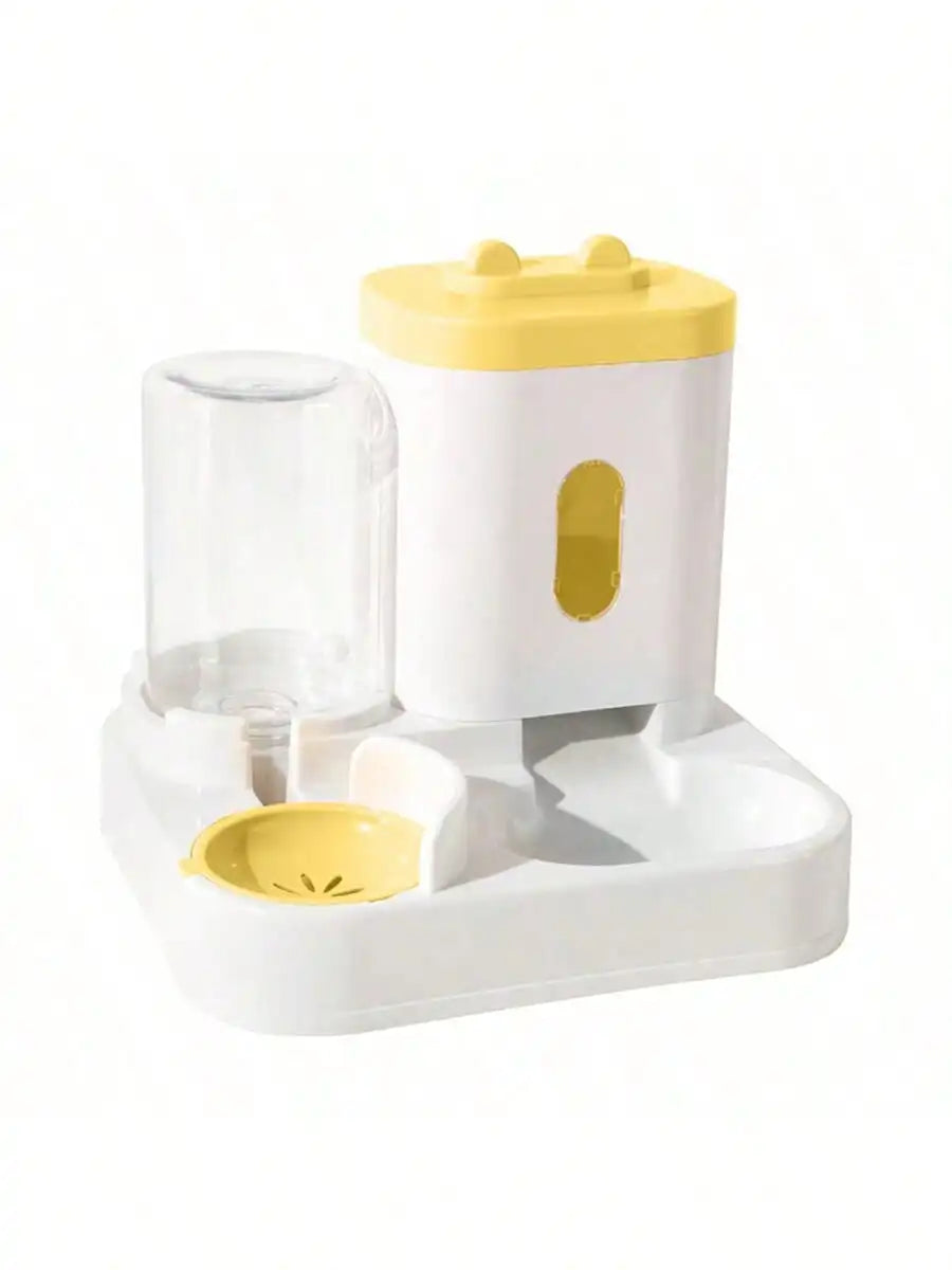 1 dispensador y comedero automático de agua para gatos por gravedad, a prueba de derrames, gran capacidad, diseño de una pieza