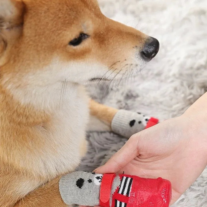 Pet Dog Shoes Waterproof Warm Dog Boots Non Slip Paw Protector Shoes for Small Dogs Cats Outdoor Walking Daily Wear Pet Footwear