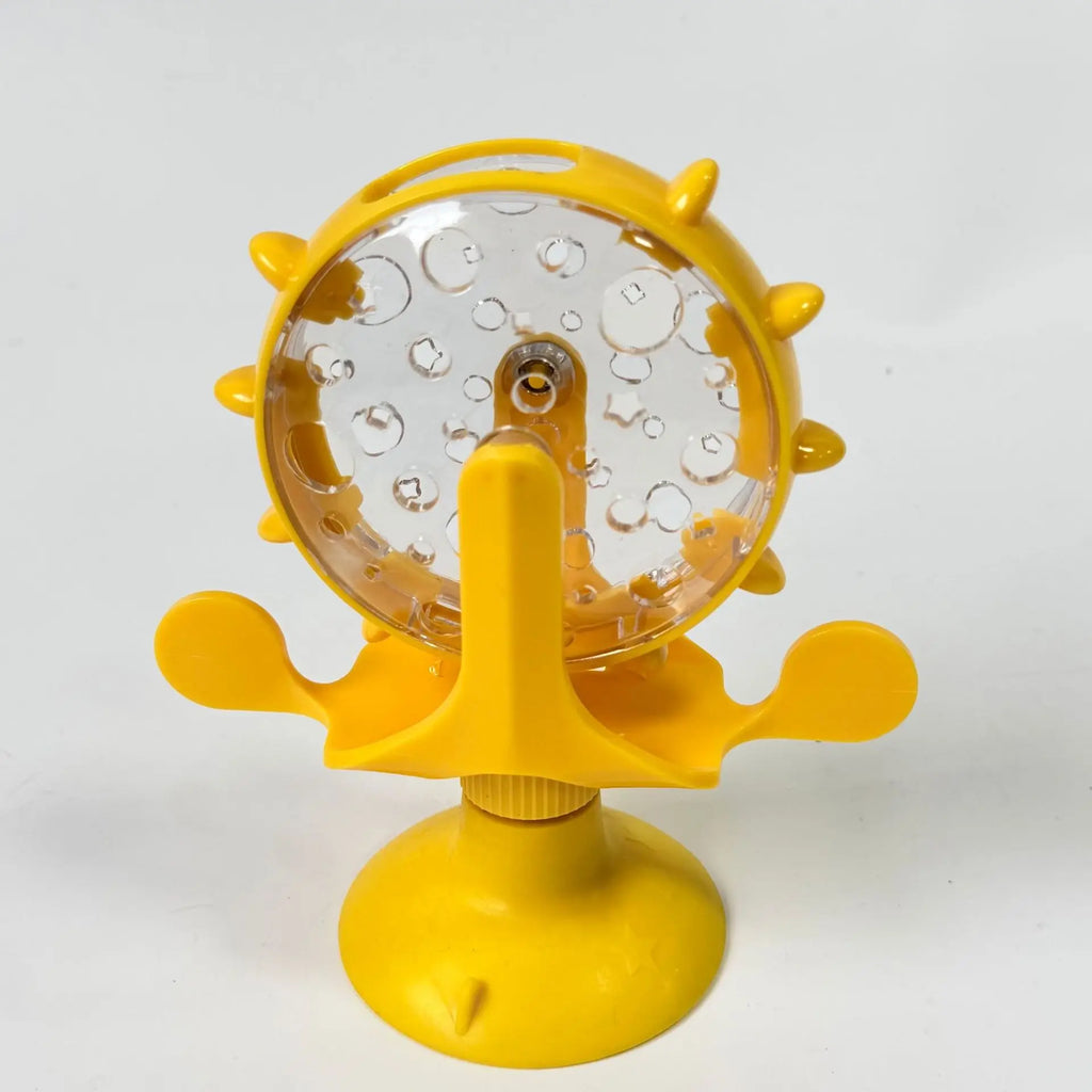 Cat and dog pet toys, feeding devices, windmill turntable food dispensers, cat-entertaining interactive toys