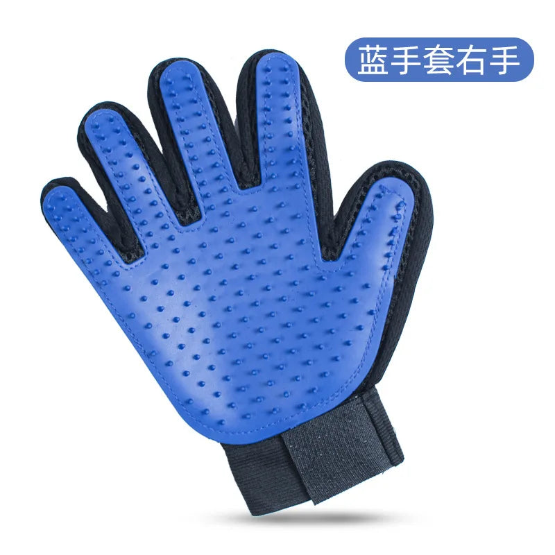 Pet Grooming Kit for Dog Cat Rabbit Fur 2 Sided Grooming Brush Bath Cleaning Glove De-Shedding De-Matting Pet Hair