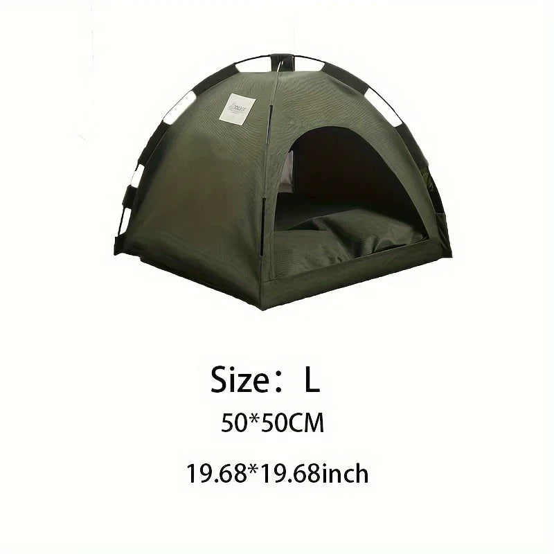 Foldable Pet Tent Bed Removable Cat Sofa Basket Canvas Semi-enclosed Cat House Hut Cat Sleeping Bed for Room Decor Pet Supplies