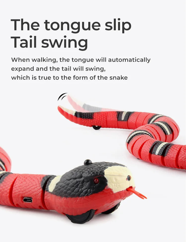 Pet Cat Toys Interactive Smart Sensing Snake TeaseToys Automatic Sensing Intelligent Obstacle Avoidance Indoor Play Cat Supplies