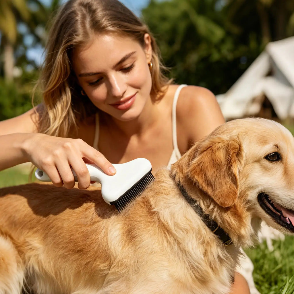 Pet Grooming Brush Cat Comb Self Cleaning Hair Remover Grooming Tool for Dog and Cats De-Matting Comb Cleaning Pets Supplies