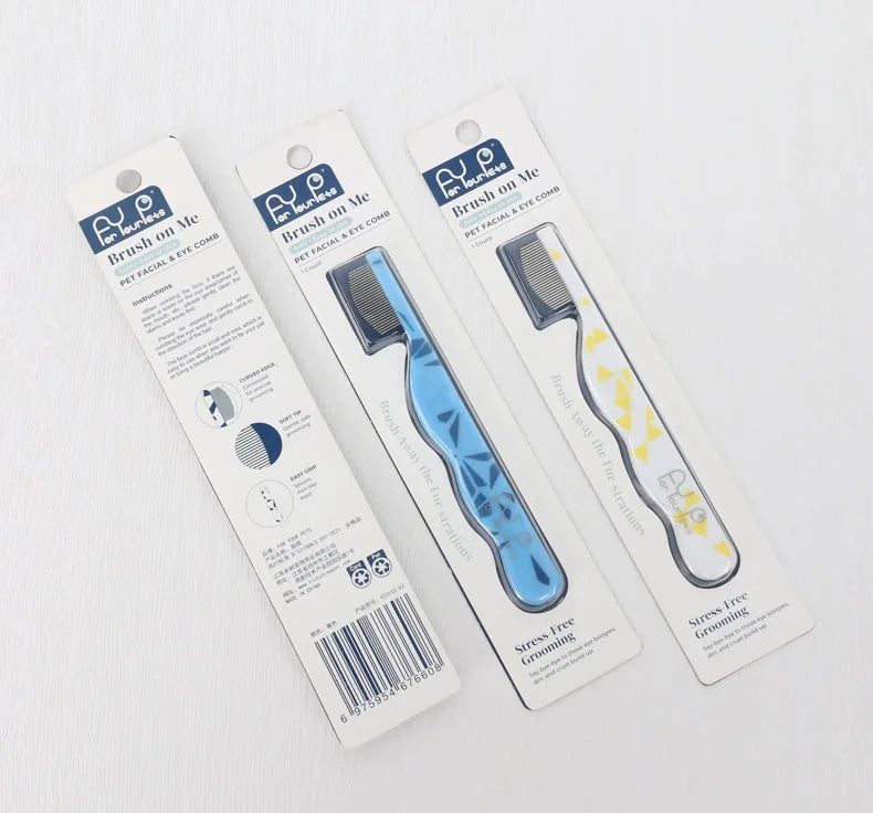 Small Breed Pet Grooming Comb Fine Tooth Flea Comb Trimming Face Mouth Hair for Cat Dog Pomeranian Teddy Poodle Daily Care Tool