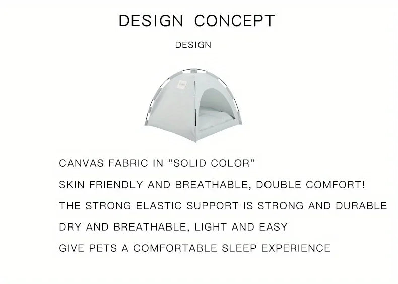 Foldable Pet Tent Bed Removable Cat Sofa Basket Canvas Semi-enclosed Cat House Hut Cat Sleeping Bed for Room Decor Pet Supplies