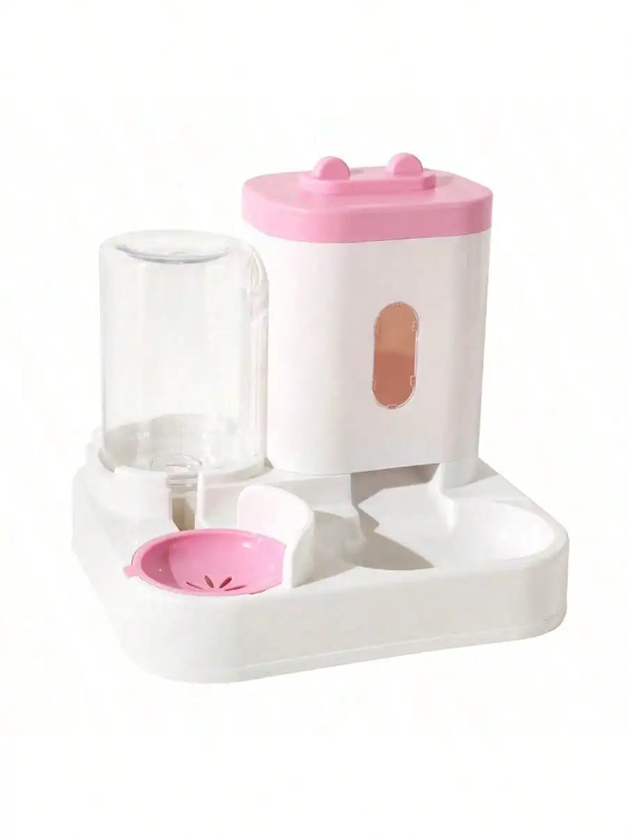 1 dispensador y comedero automático de agua para gatos por gravedad, a prueba de derrames, gran capacidad, diseño de una pieza