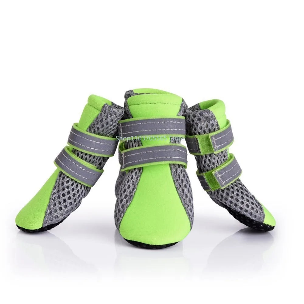 Breathable Pet Dog Shoes Waterproof Outdoor Walking Net Soft Summer Pet Shoes Night Safe Reflective Boots For Small Medium Dogs