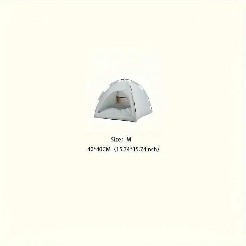 Foldable Pet Tent Bed Removable Cat Sofa Basket Canvas Semi-enclosed Cat House Hut Cat Sleeping Bed for Room Decor Pet Supplies