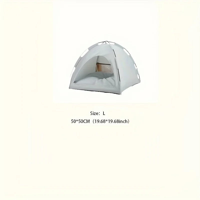 Foldable Pet Tent Bed Removable Cat Sofa Basket Canvas Semi-enclosed Cat House Hut Cat Sleeping Bed for Room Decor Pet Supplies